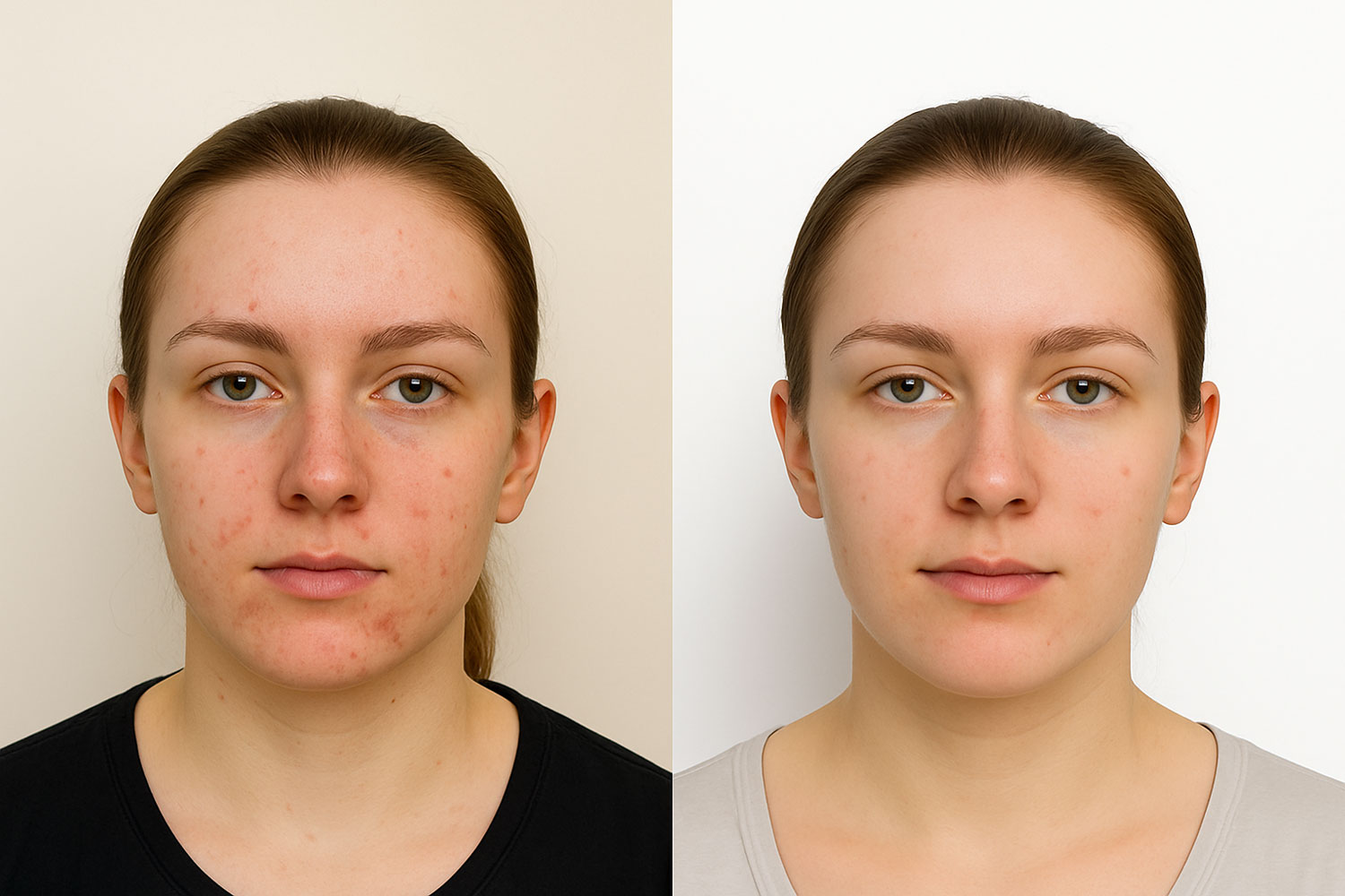 Before and after isotretinoin treatment