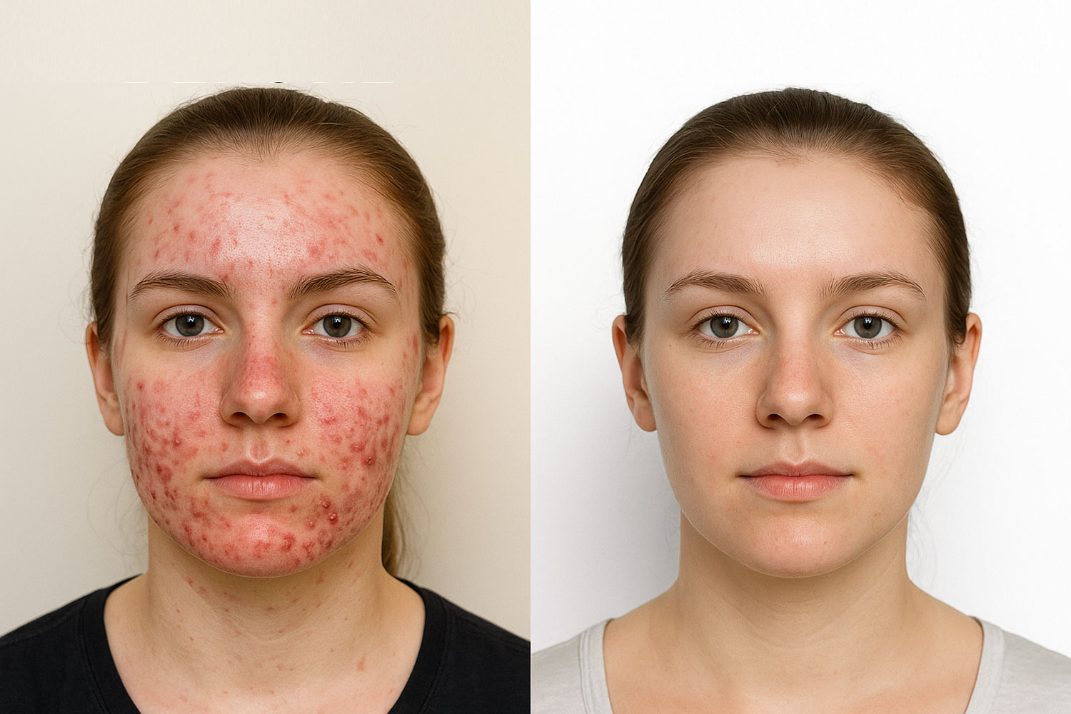 Before and after isotretinoin treatment